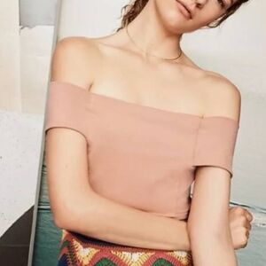 ANTHROPOLOGIE Deletta Ponte Off the Shoulder Top Sz M